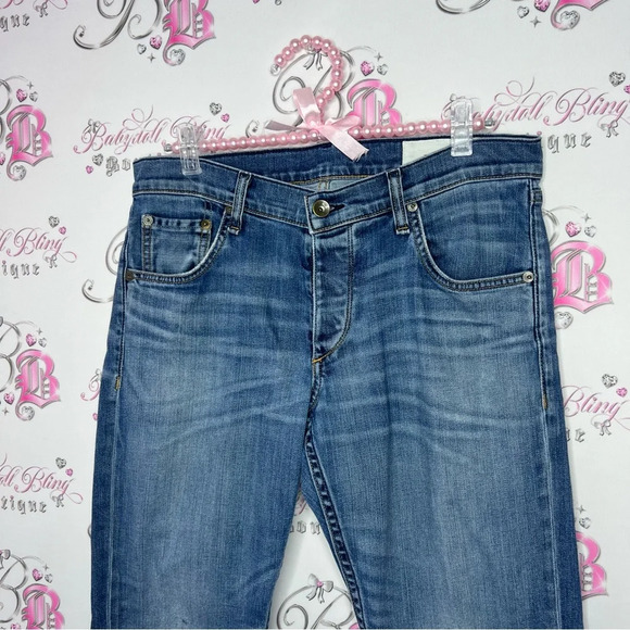 Rag & bone  jeans denim blue distressed with holes luxury soft comfy pants - Picture 14 of 16